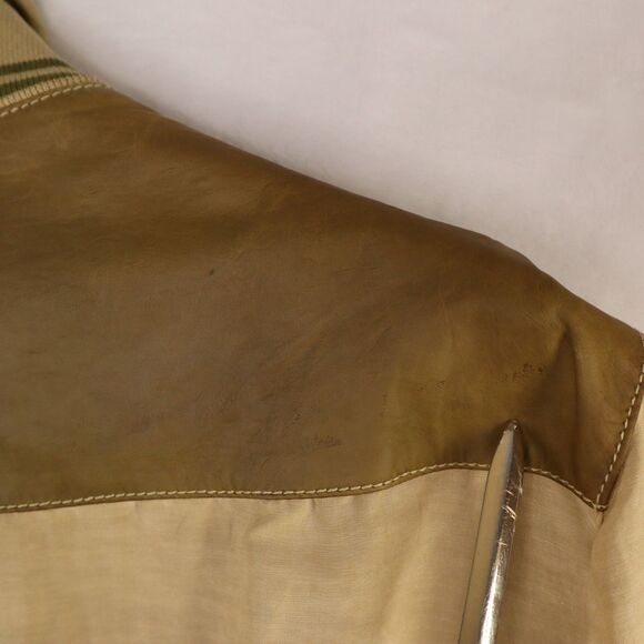 Vintage 70's 80's Brioni ROMA Calfskin Leather Linen Cotton Silk Jacket Men's 44 - Picture 9 of 16